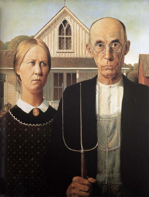 Grant Wood America-s Gothic China oil painting art